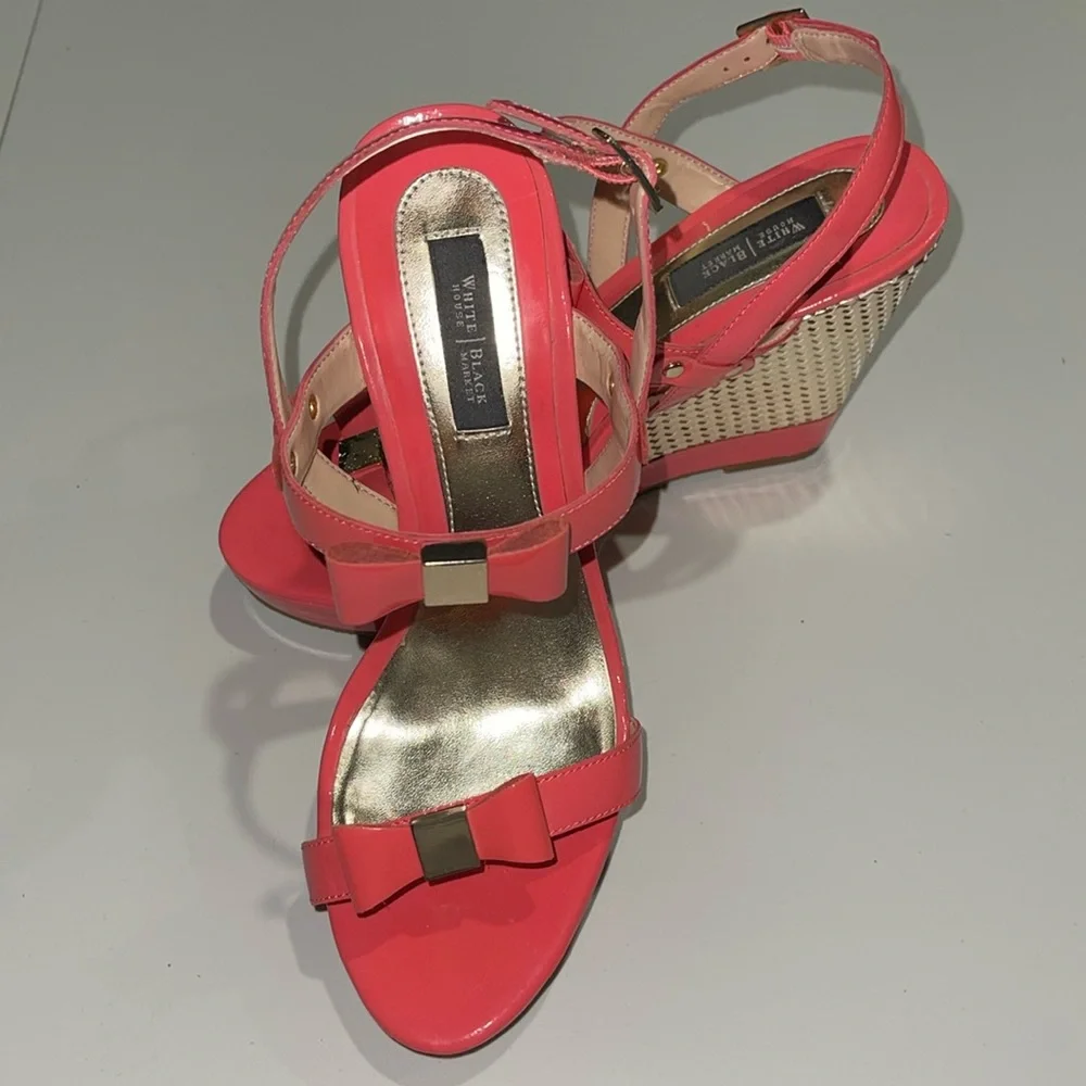 WHBM Strappy Wedge Sandals Size 7.5